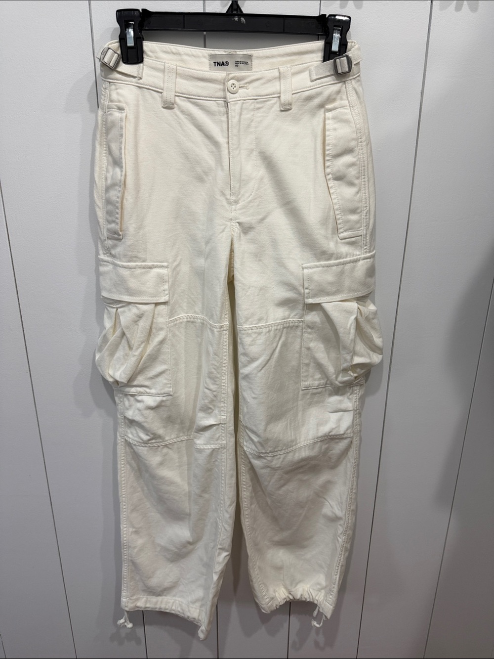 TNA Off-White Cargo Pants with Utility Pockets